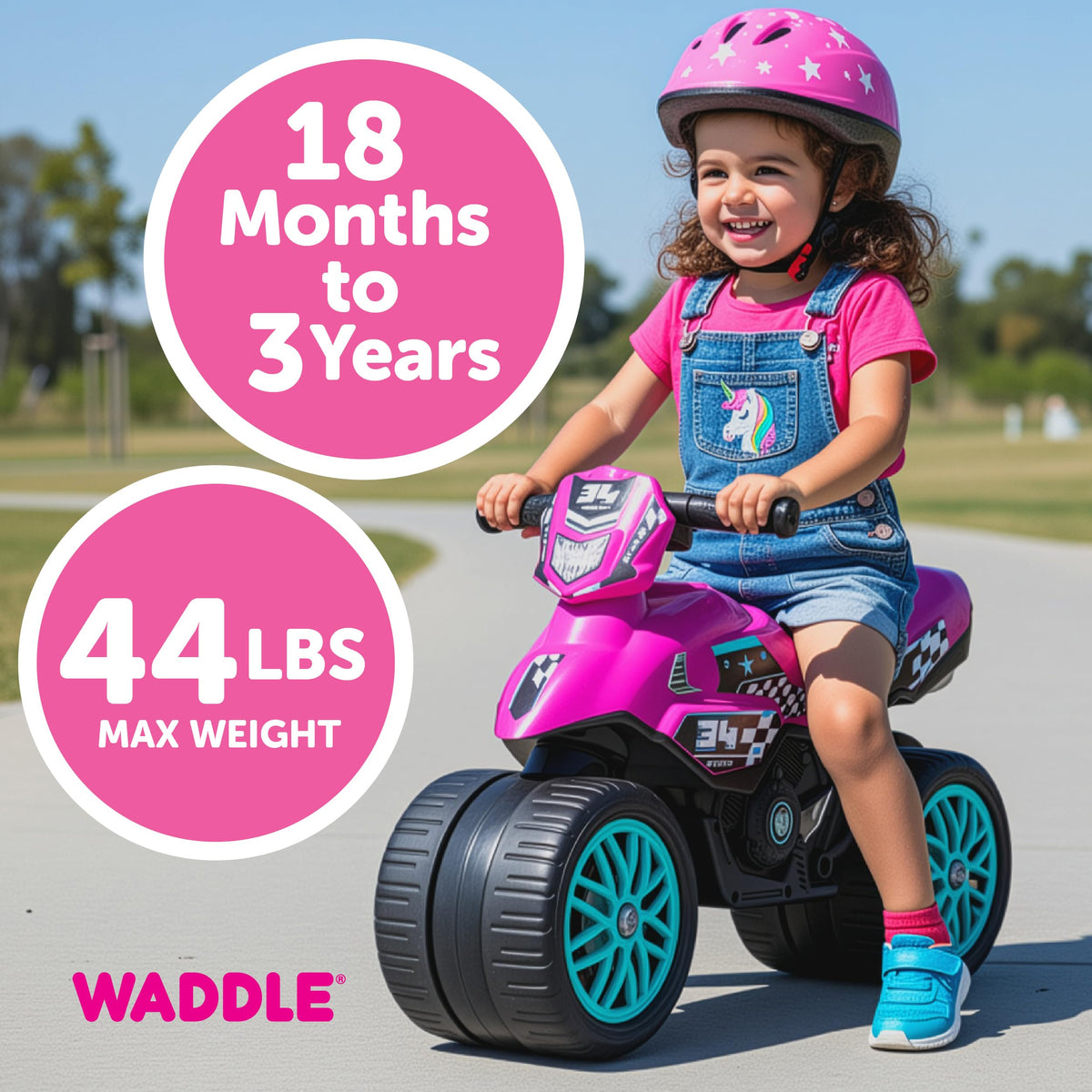 Kids Balance Bike with Sounds, Rubber Coated Wheels, Pink T886