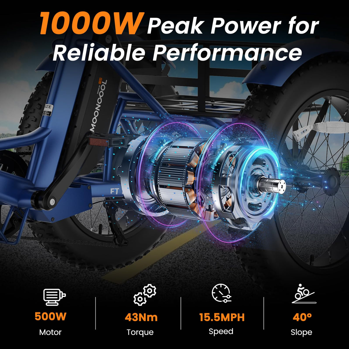 Electric Tricycle for Adults 500W 20" Fat Tire Q825408