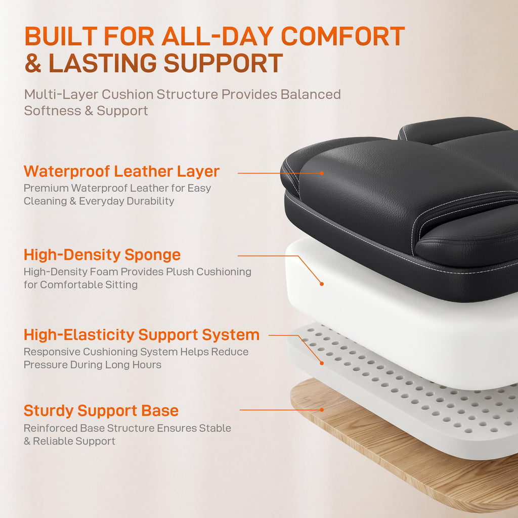 Black Ergonomic Office Chair with Foot Rest J276