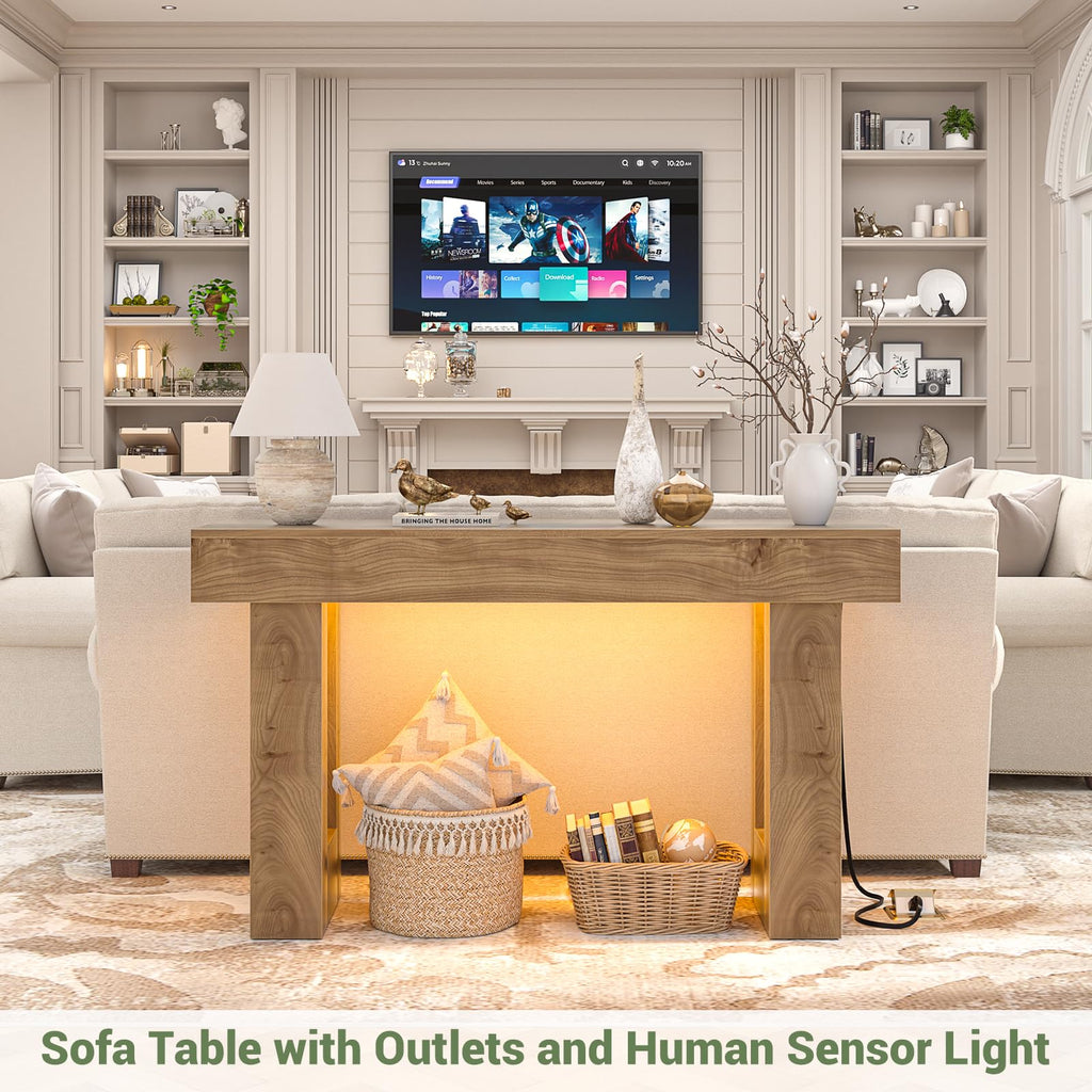 47" Entryway Table with Sensor Light & AC Outlets F5563