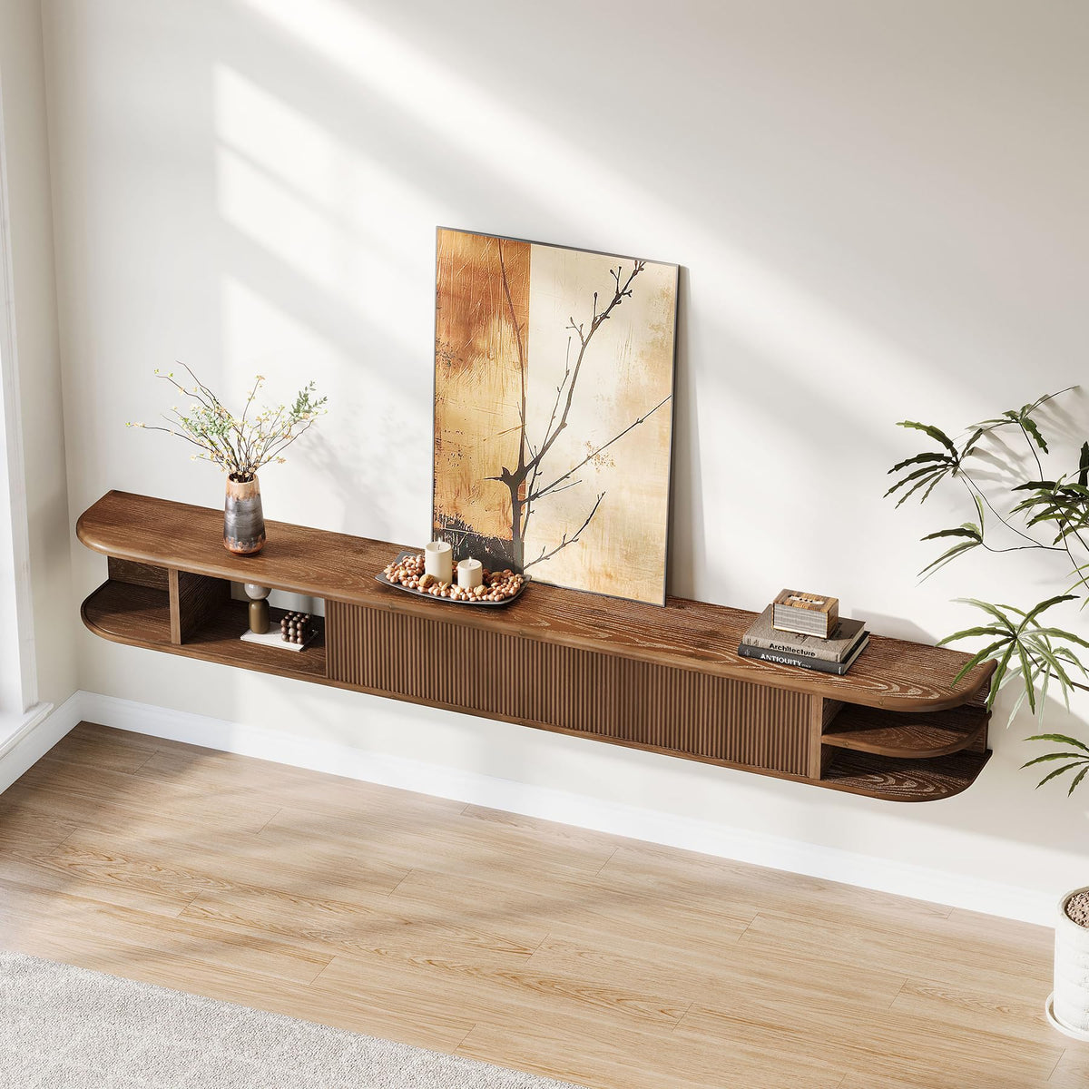 71" Solid Wood Floating TV Stand X6320