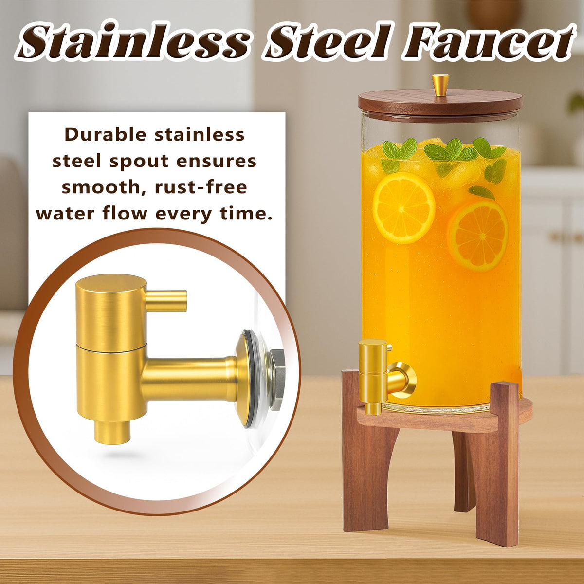 1.5 Gallon Glass Beverage Dispenser with Stand Z499160