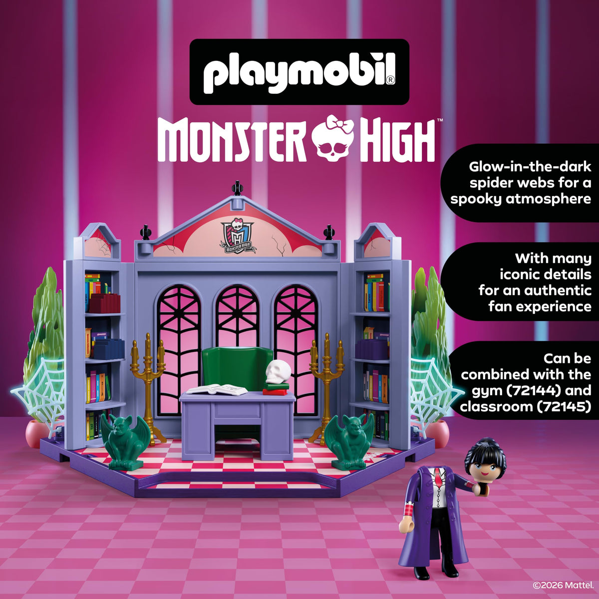 Monster High Office Playset with Desk and Glow-in-the-Dark Spider Webs F9990