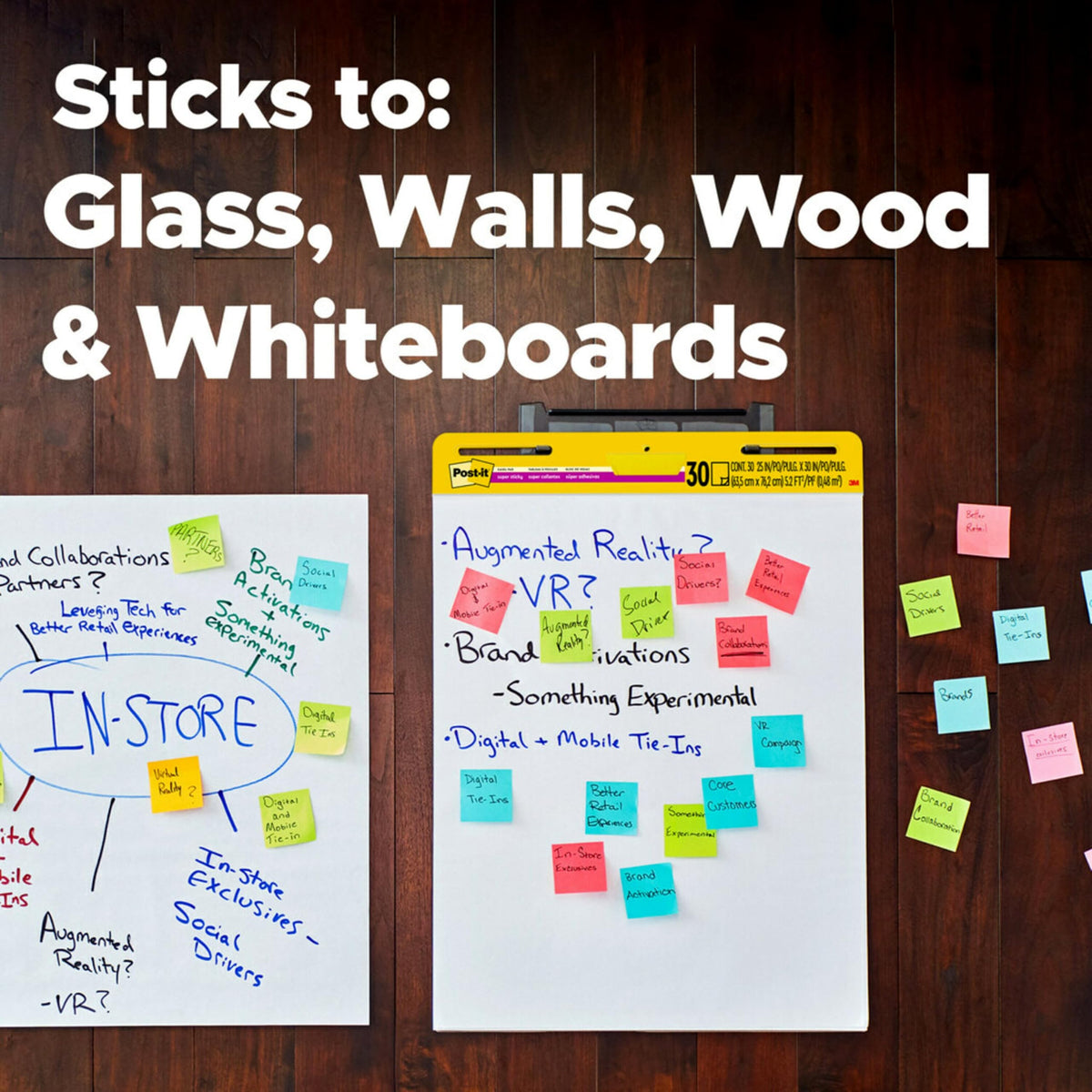 Super Sticky Easel Pad, 25 in. x 30 in., White, 30 Sheets/Pad, 8 Pads/Pack W26601