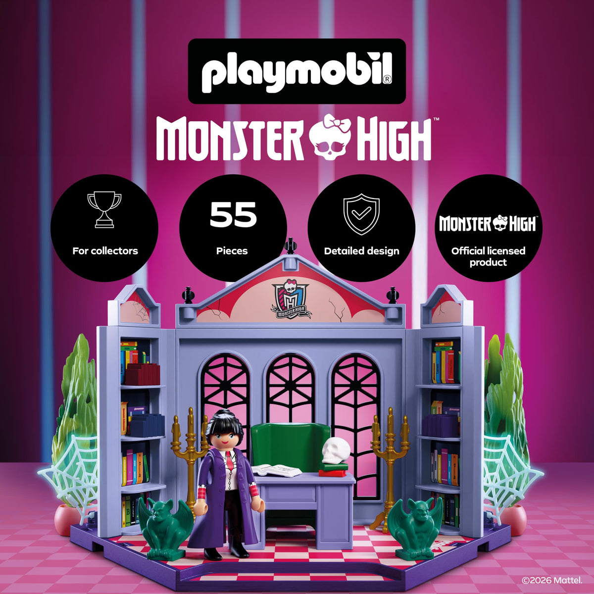 Monster High Office Playset with Desk and Glow-in-the-Dark Spider Webs F9990