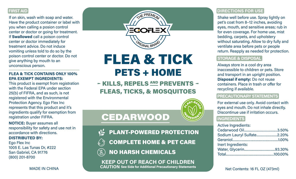 Plant-Based Flea Spray with Cedarwood Scent 16 Oz T191922