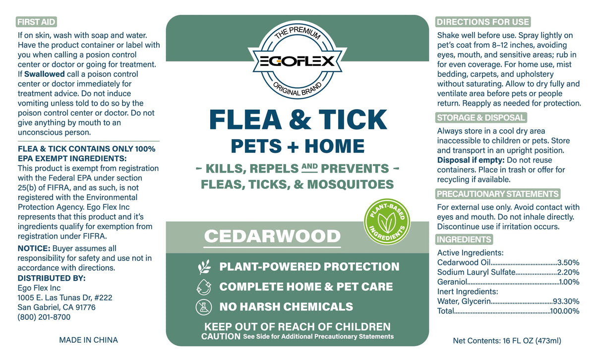 Plant-Based Flea Spray with Cedarwood Scent 16 Oz T191922