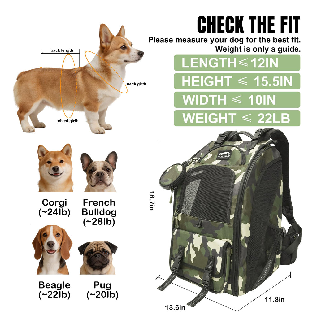 Dog Backpack Carrier Up to 20 lb H4238