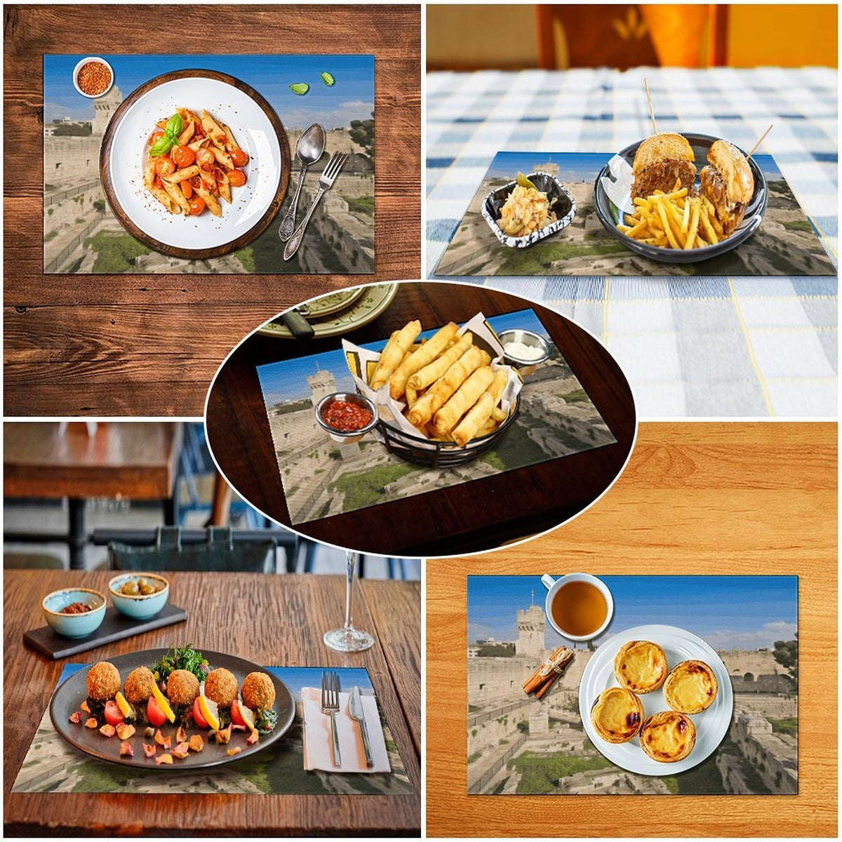 Washable Stain Resistant Placemats 4 PCS I73750