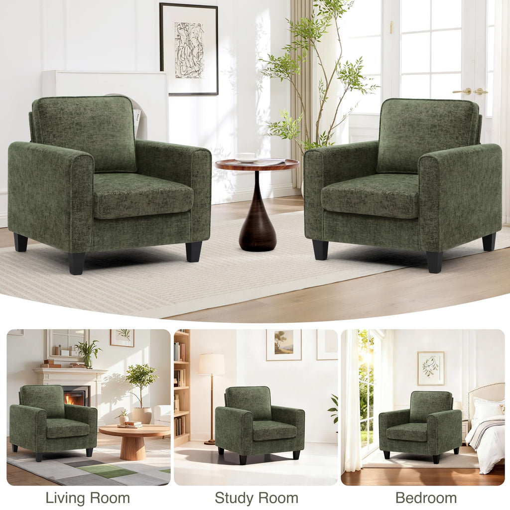 Green Chenille Upholstered Accent Chair X704579