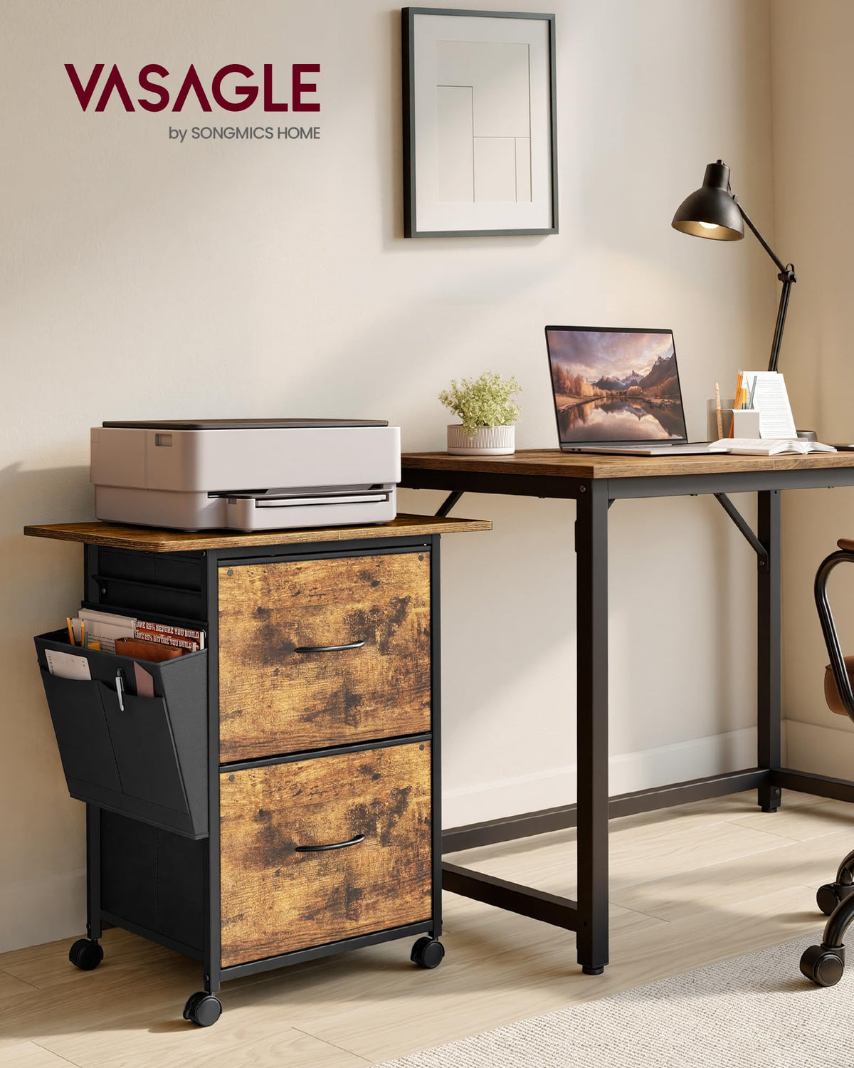 2-Drawer File Cabinet with Storage B500