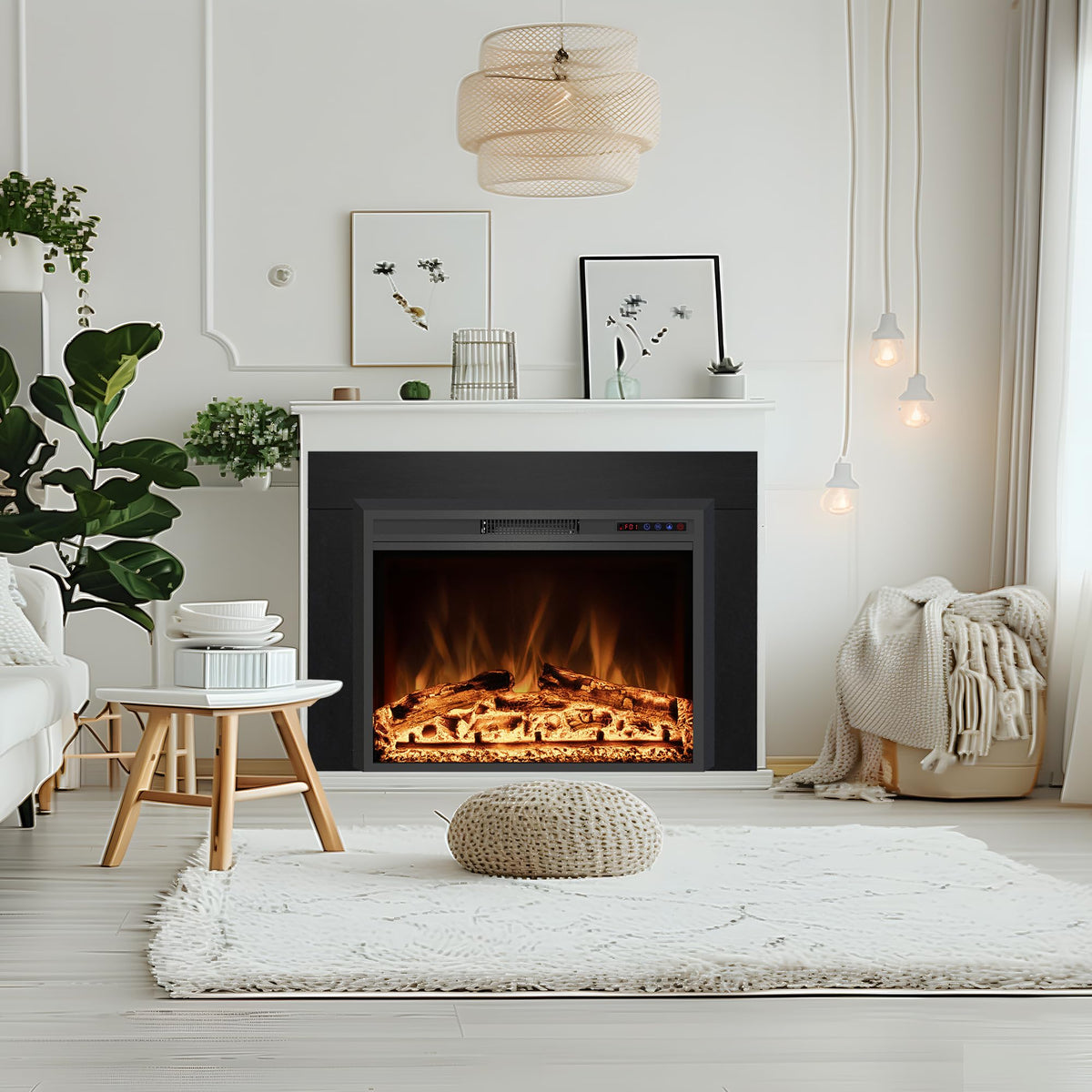 Black Electric Fireplace Trim E9836
