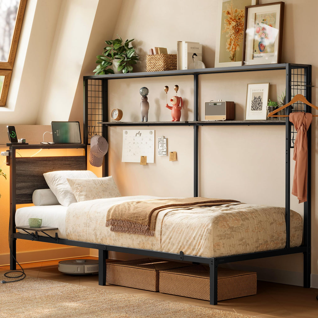 Twin Size Metal Bed Frame with Headboard L67125