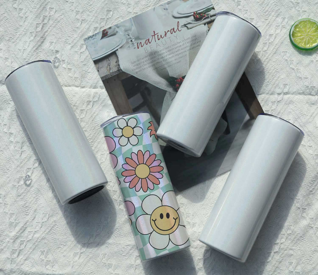 20 Oz 8 Pack Stainless Steel Glitter Sublimation Tumblers Z38055