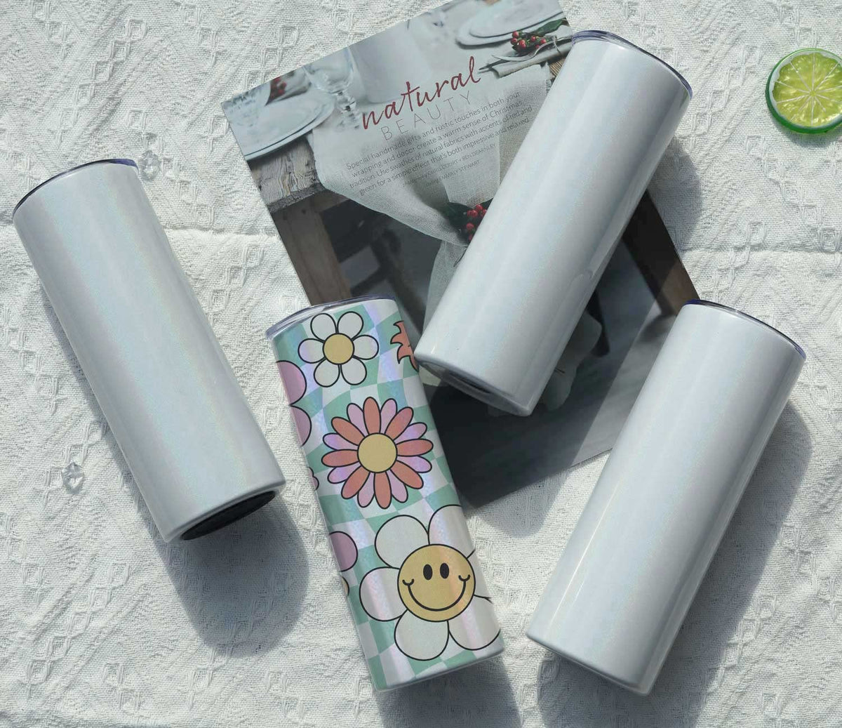 20 Oz 8 Pack Stainless Steel Glitter Sublimation Tumblers Z38055
