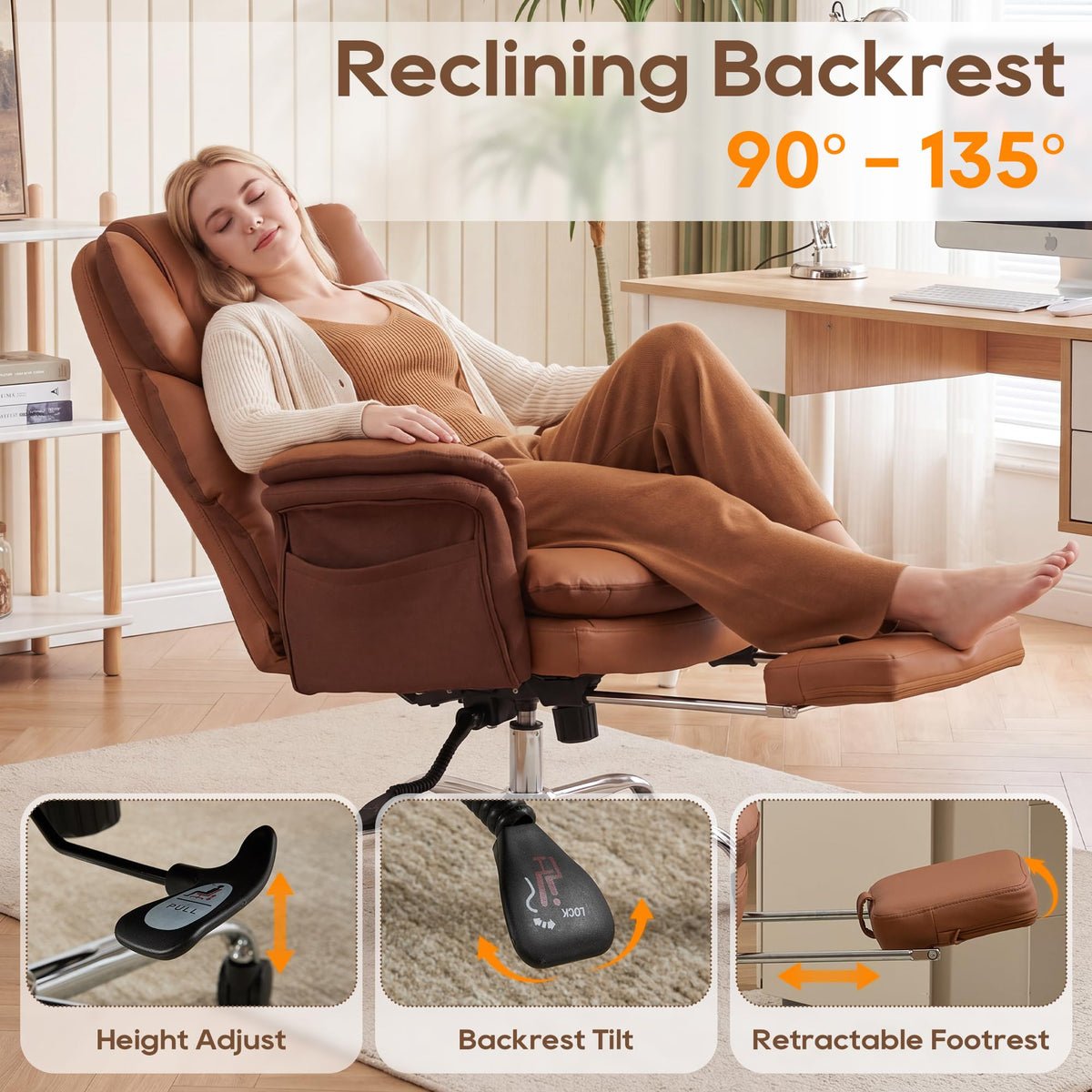 Criss Cross Legged Office Chair with Flip Armrests K121