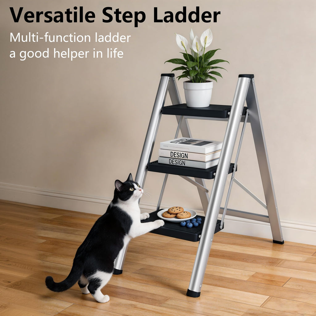 Folding Step Stool with Anti-Slip Pedals L6723