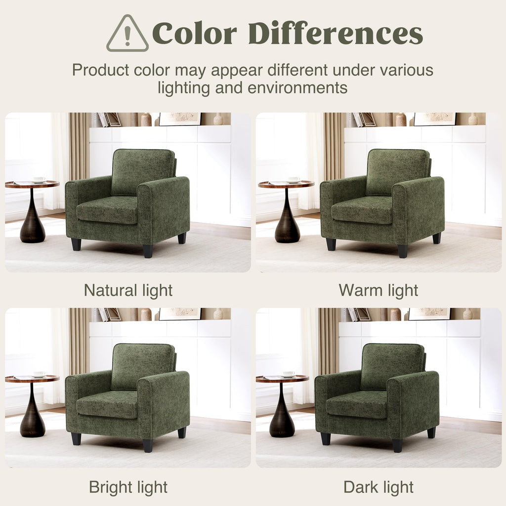 Green Chenille Upholstered Accent Chair X704579