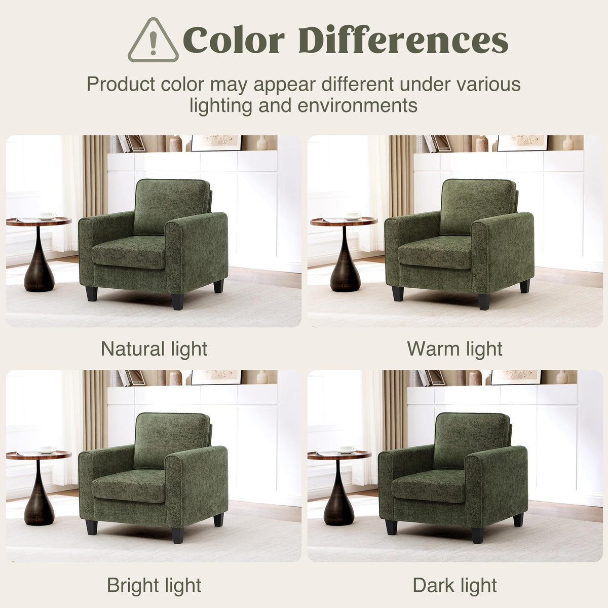 Green Chenille Upholstered Accent Chair X704579