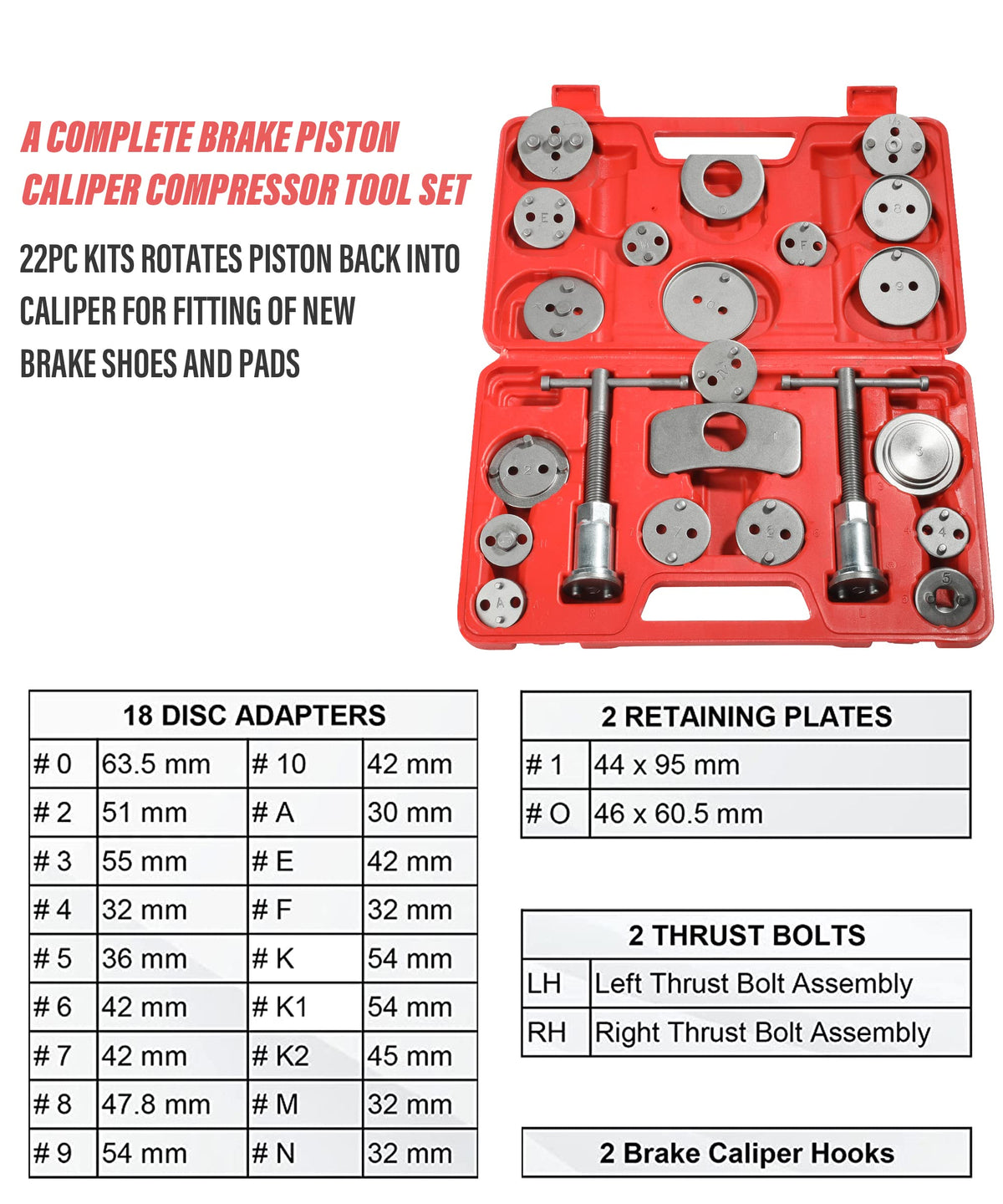 24 Pieces Brake Caliper Tool and Piston Compression Set Z735