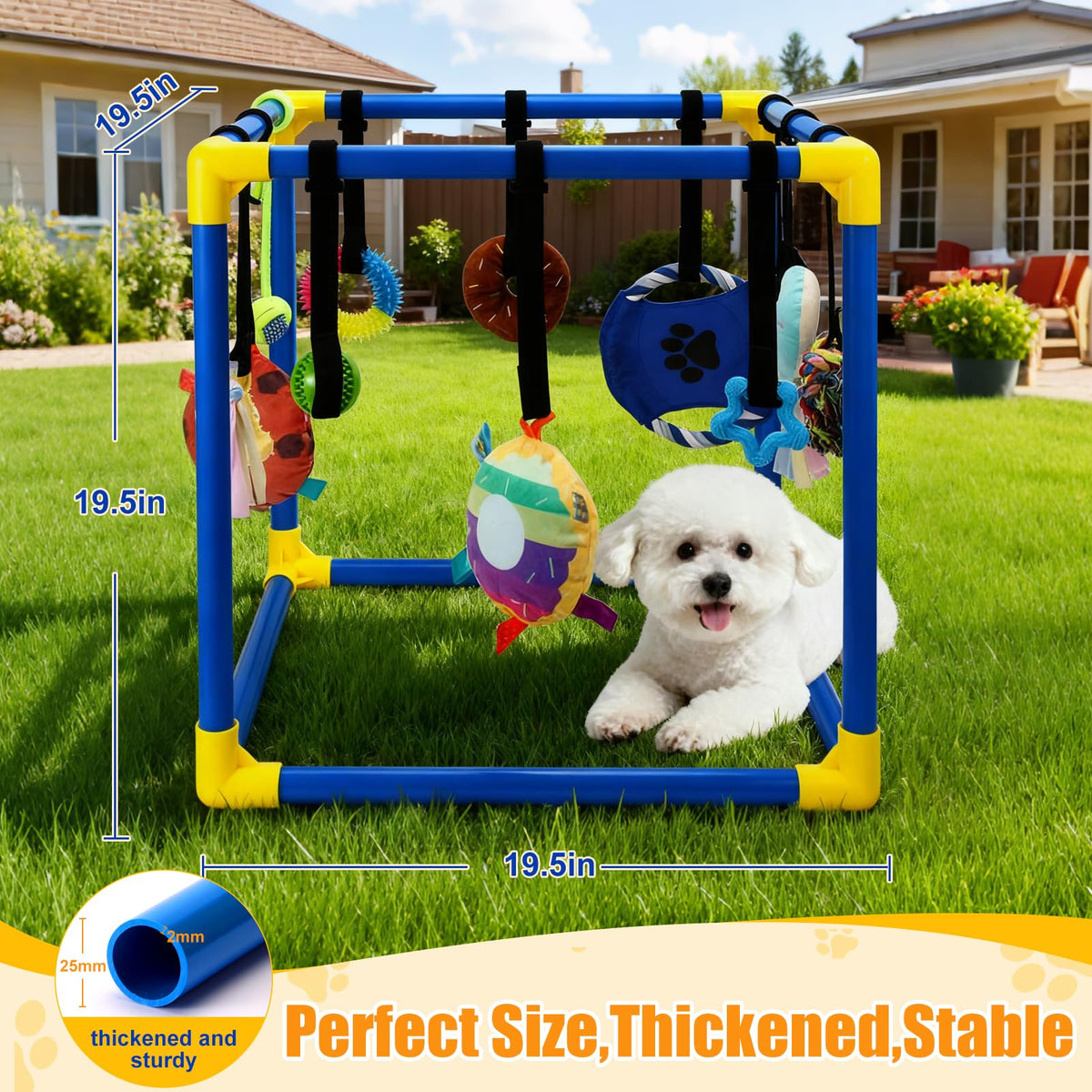 12 Toys Puppy Play Gym with Squeaky Toys S674