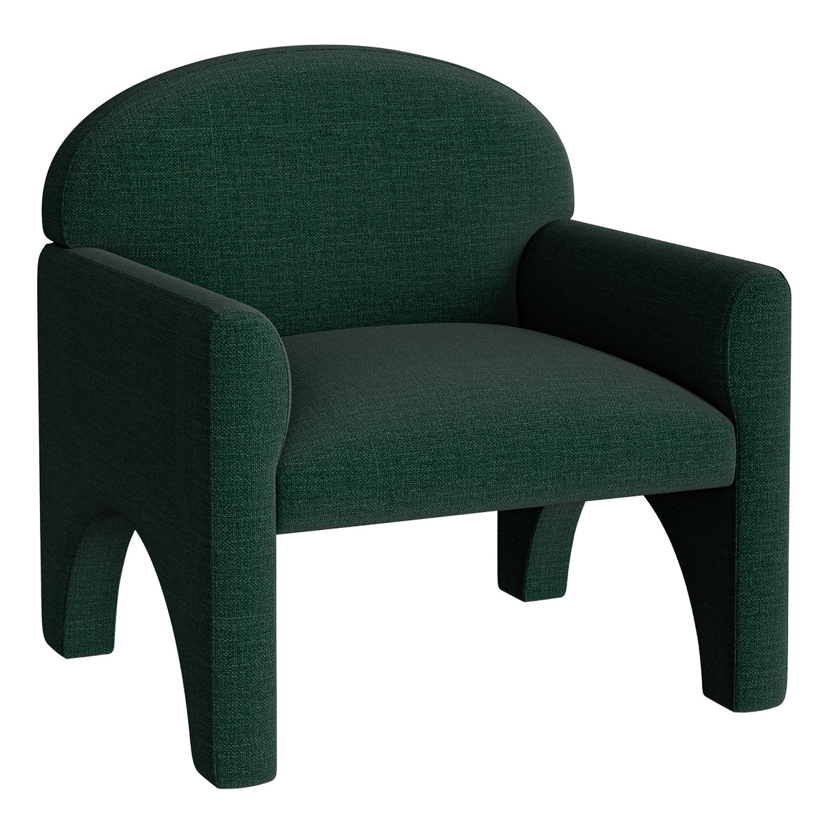 Green Upholstered Accent Chair Set of 2 with Rubber Wood Legs Y546954
