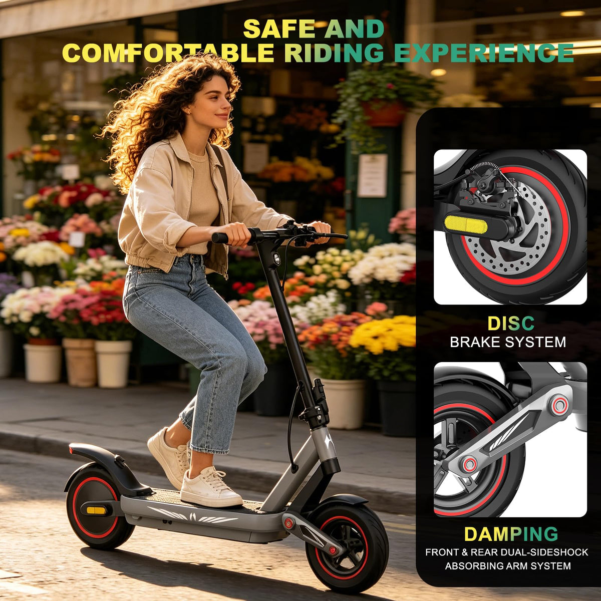 800W Electric Scooter with 10" Pneumatic Tires E2452