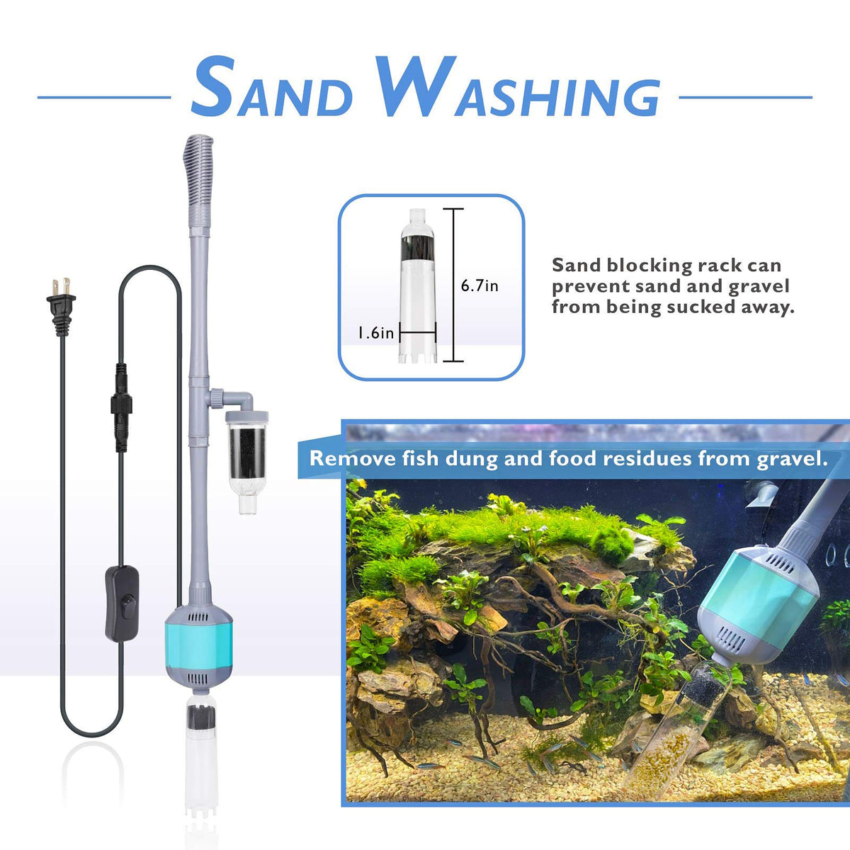 5 in 1 Aquarium Gravel Cleaner Tool Set 15W M869