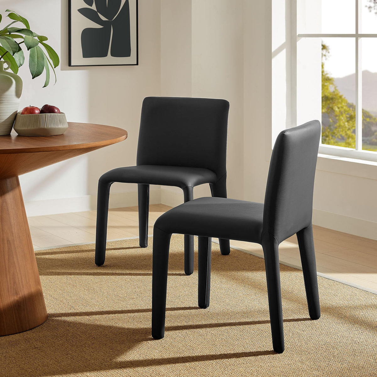 Black Faux Leather Dining Chair N9080