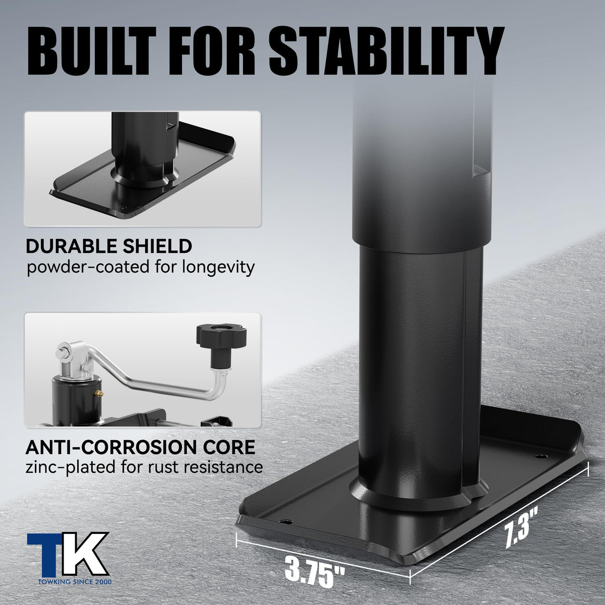 2000 lbs 10in Lift Compact Boat Trailer Jack J18351