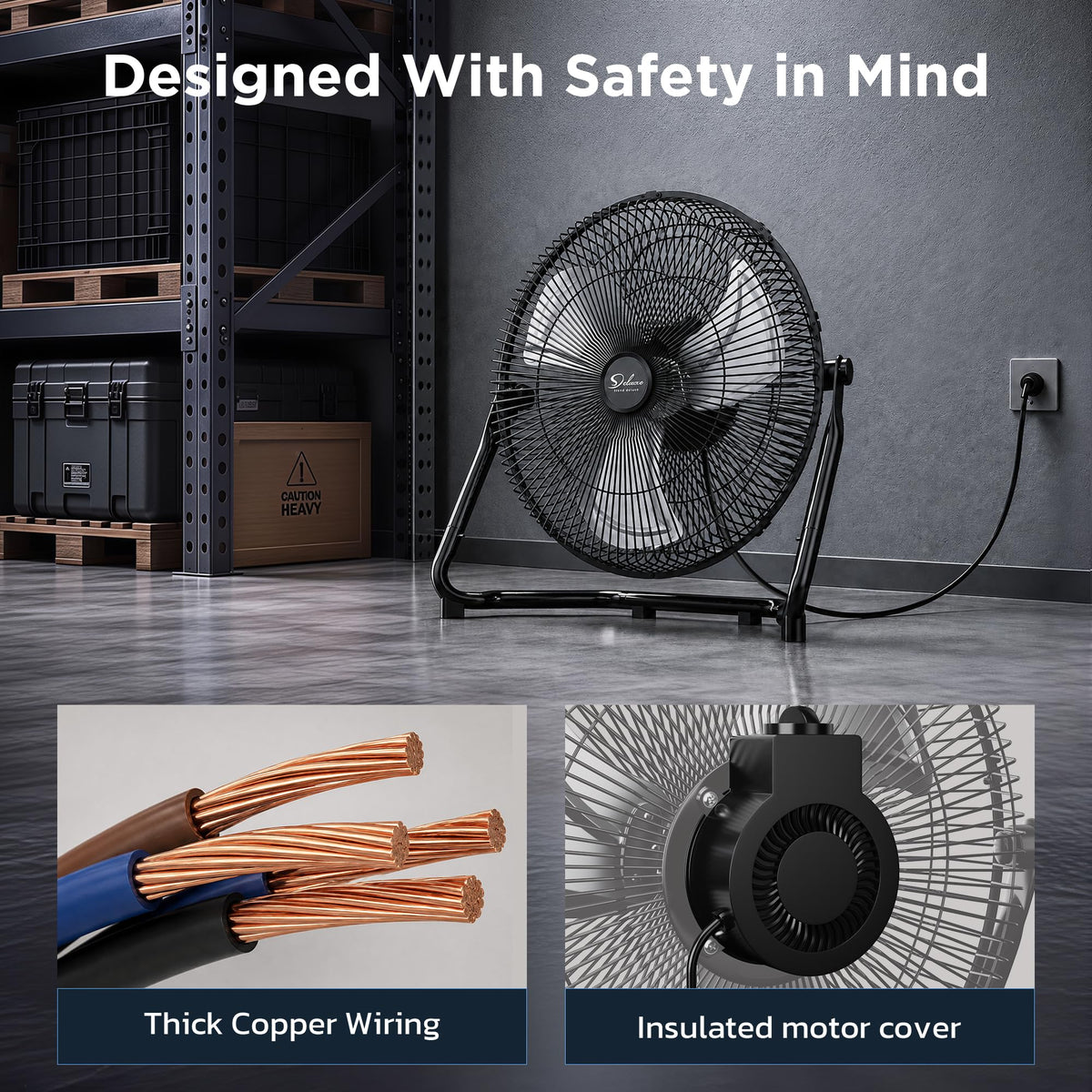 20" 3-Speed High Velocity Industrial Floor Fan, 2 Pack D1283