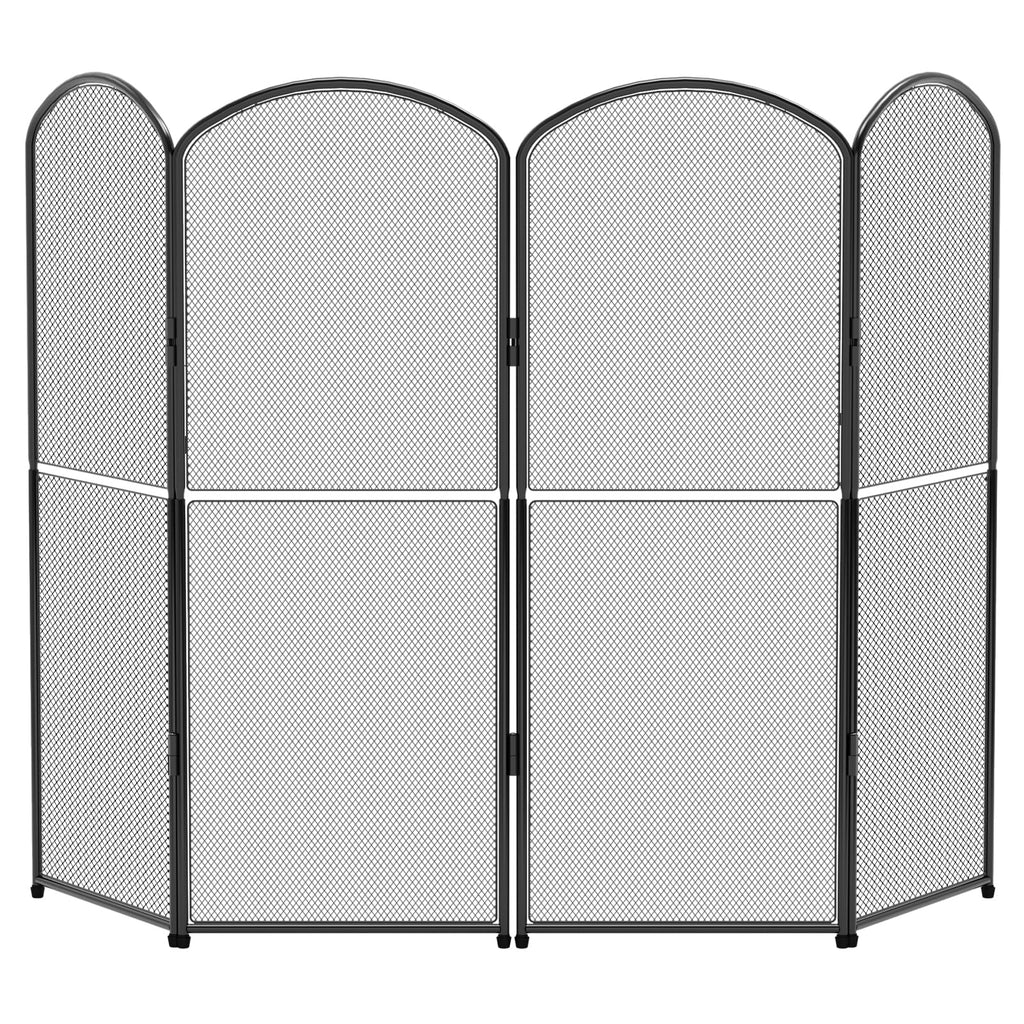 Black Foldable Fireplace Screen W497