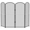 Black Foldable Fireplace Screen W497