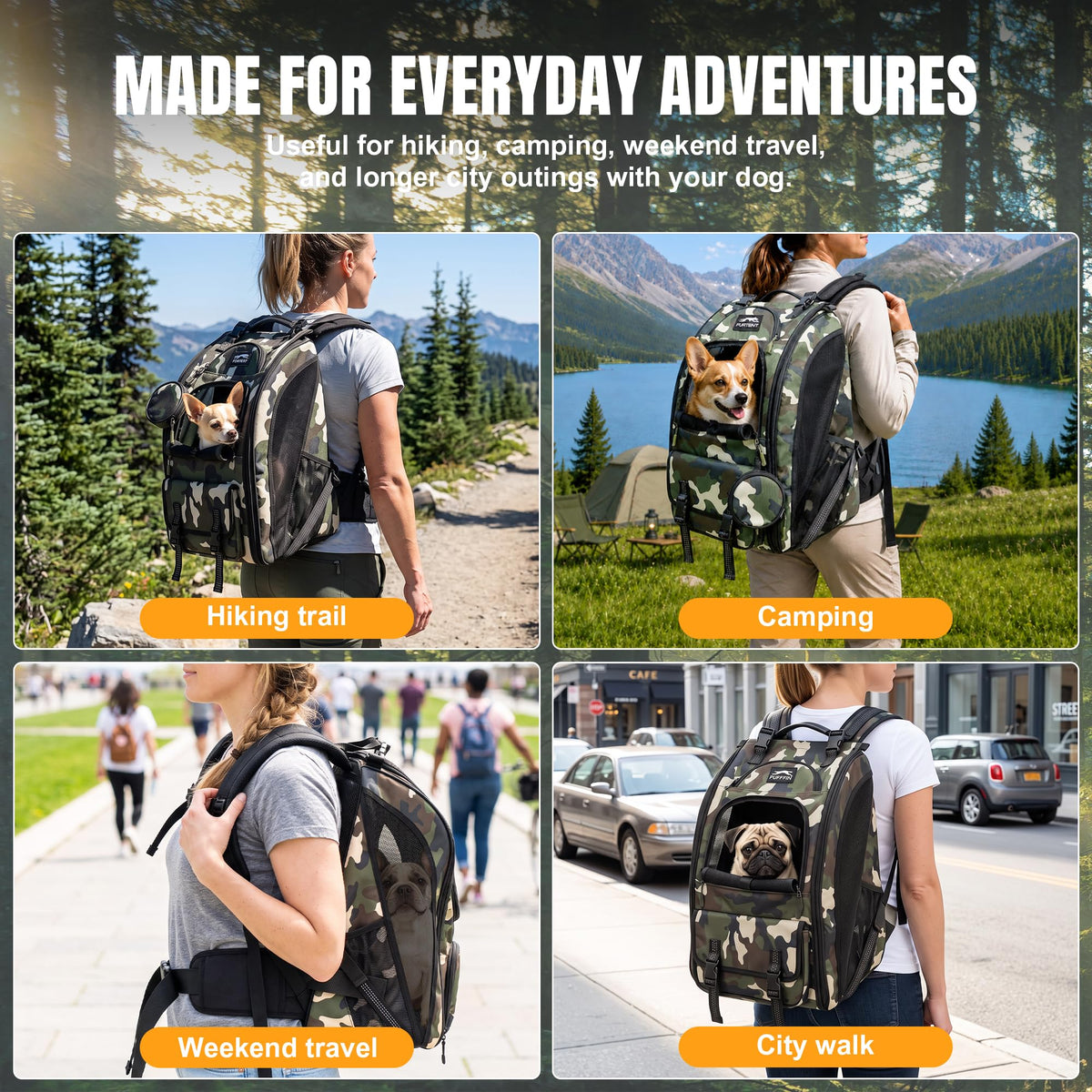 Dog Backpack Carrier Up to 20 lb H4238