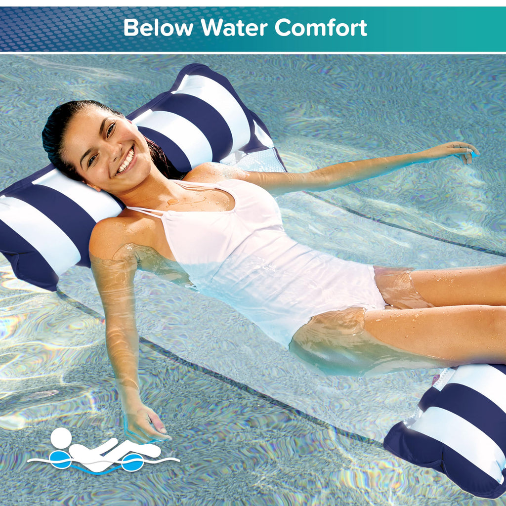 Light Blue, Navy & Burgundy/White Stripe 3-Pack Pool Float W7028