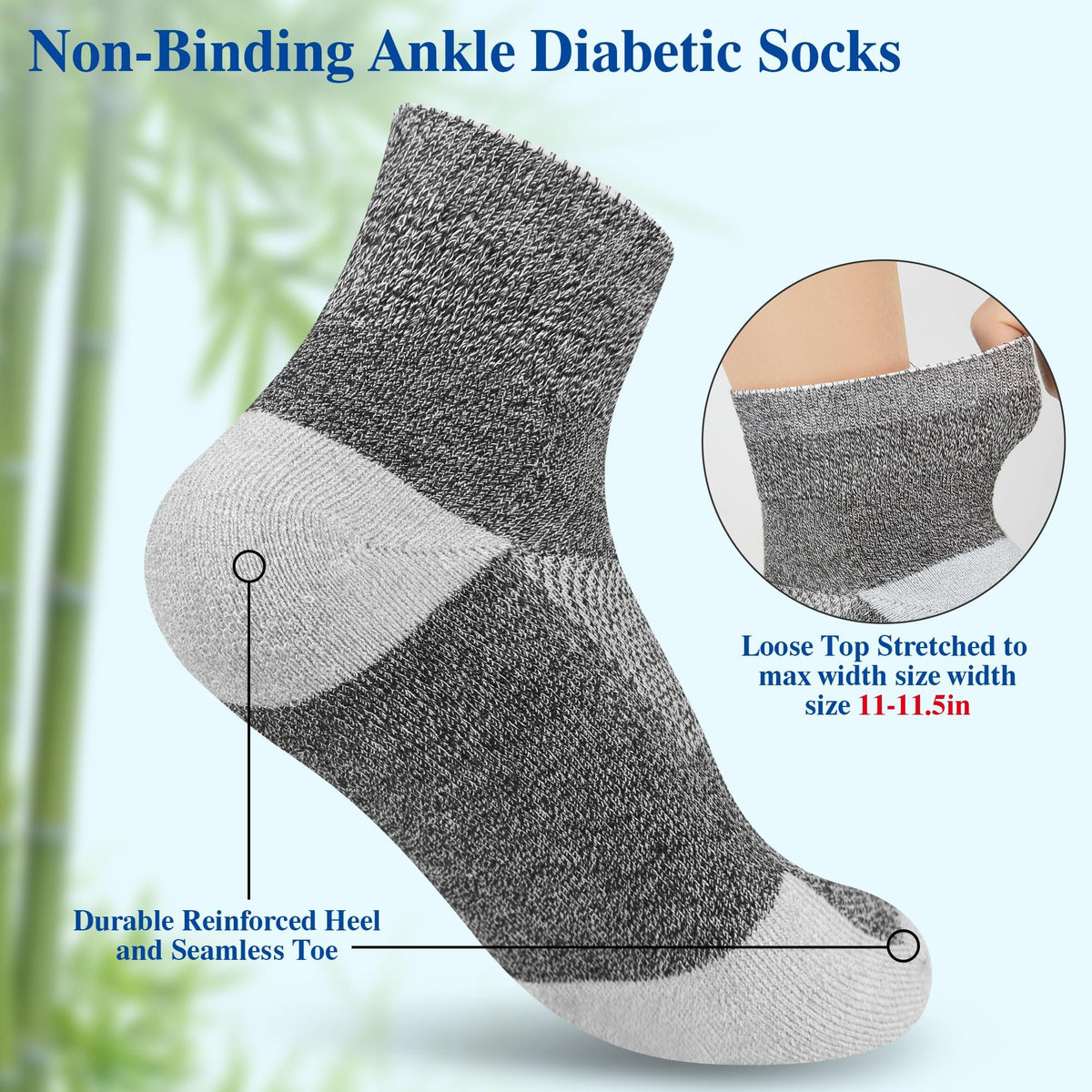 Diabetic Socks for Men, 10 Pairs Ankle & Low Cut Size 9-15 O747