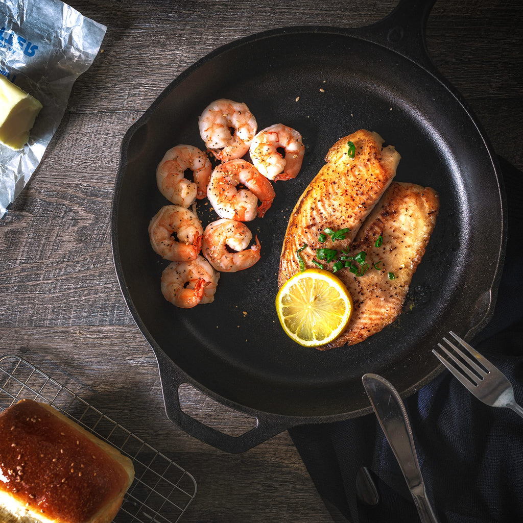 Cast Iron Skillet 10 Inch with Lid Black B41305