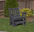 Black Outdoor Glider Chair with Cup Holders P33879